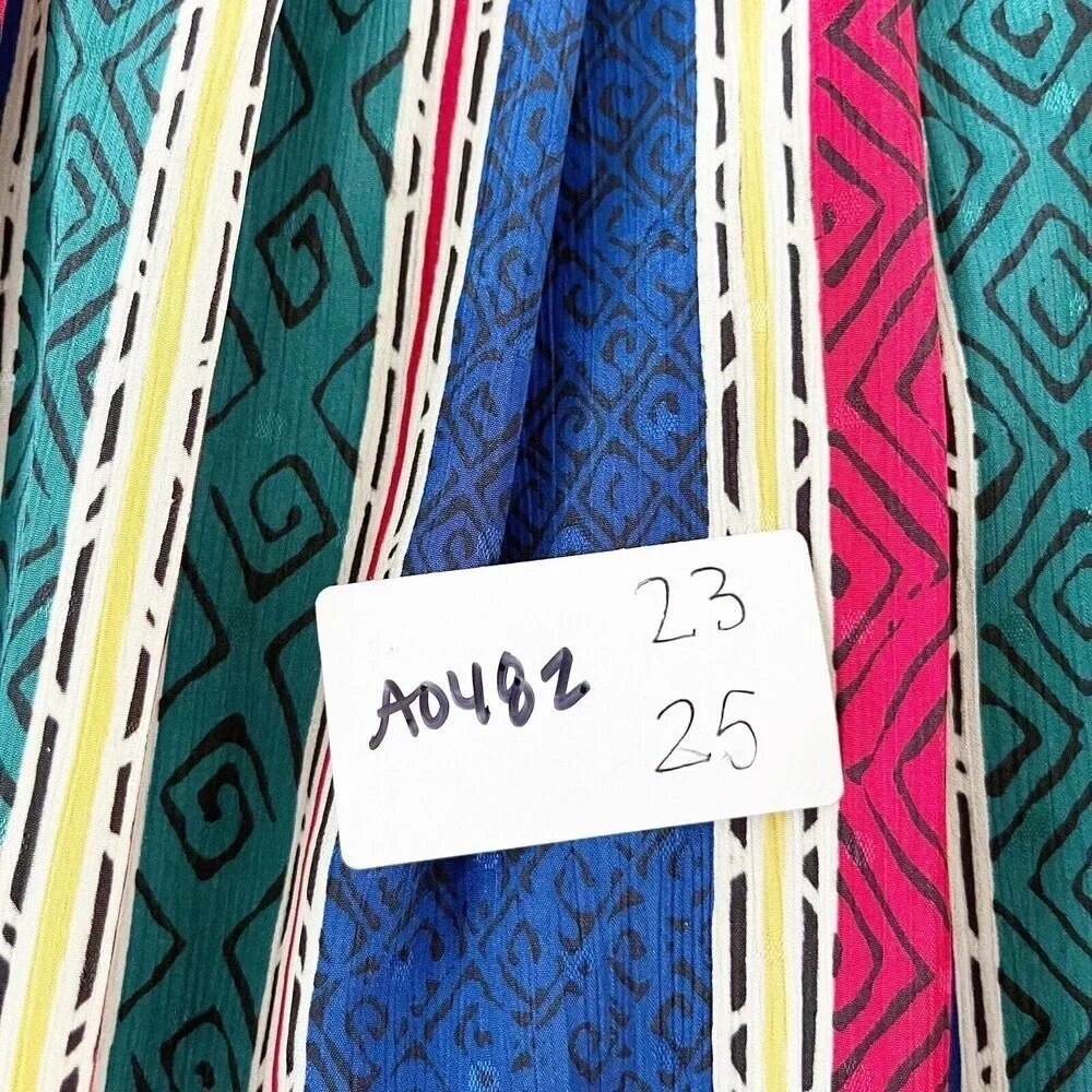 Vintage 90s Women’s Striped Midi Skirt Tribal Multicolor Striped Lined Sz 6